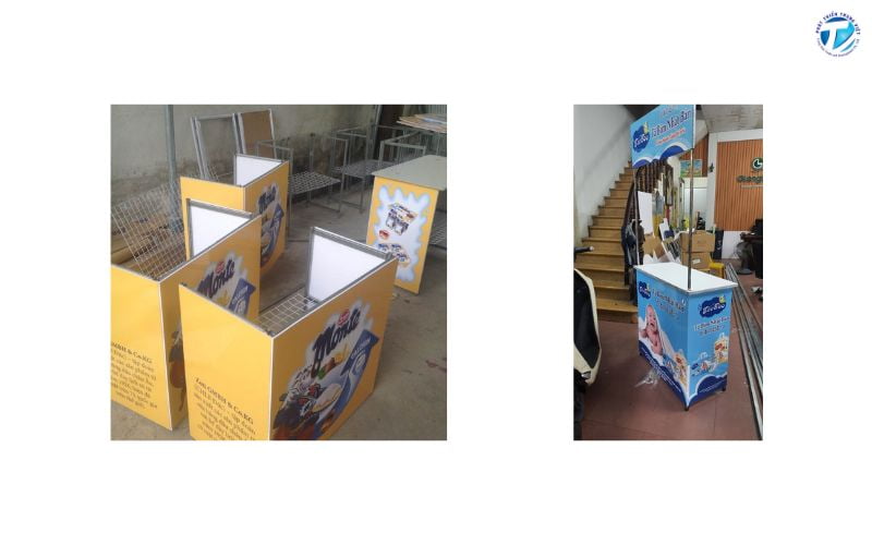 Booth sắt gấp gọn